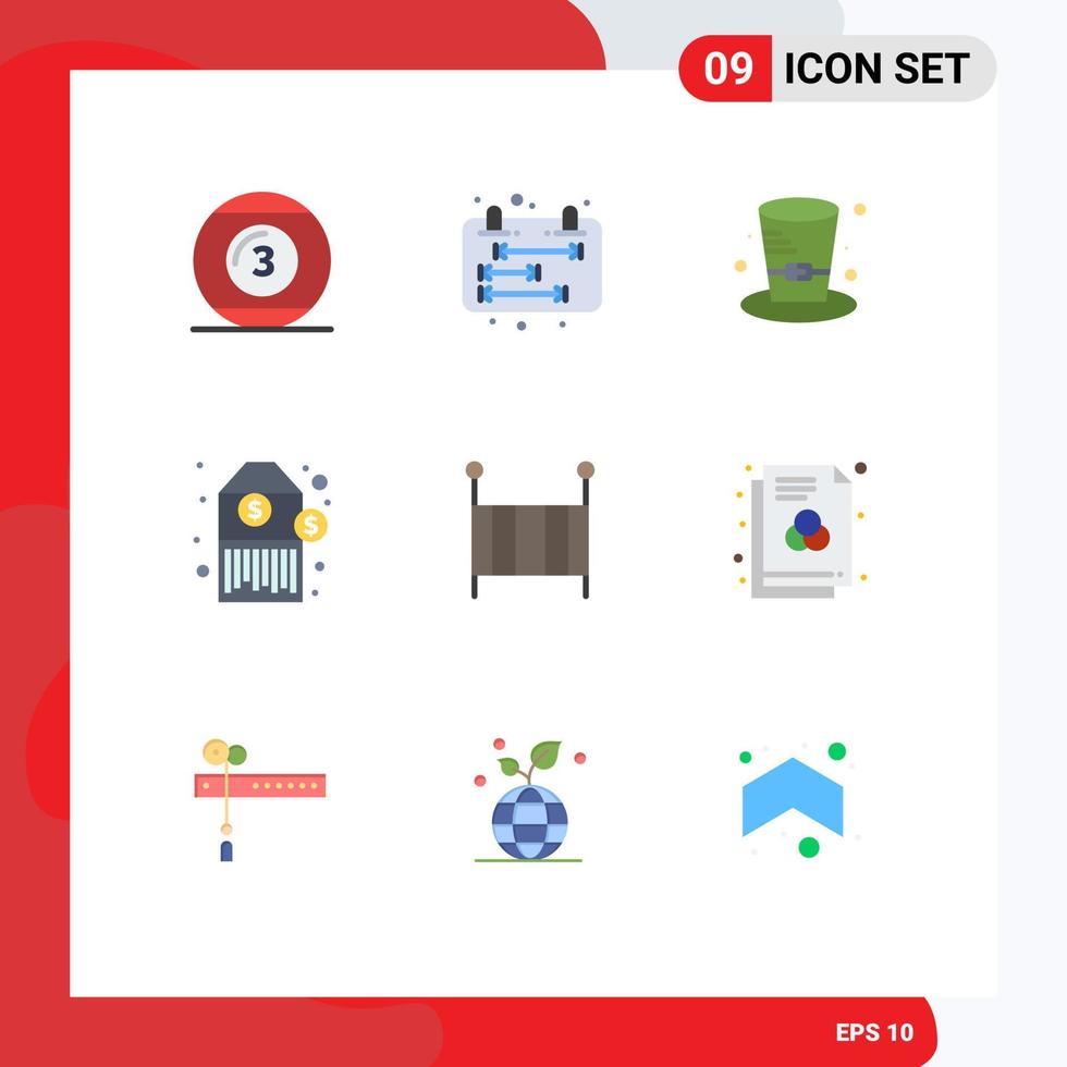 Stock Vector Icon Pack mit 9 Zeilenzeichen und Symbolen für Child-Tag-Zeitplan Preis Kanada editierbare Vektordesign-Elemente