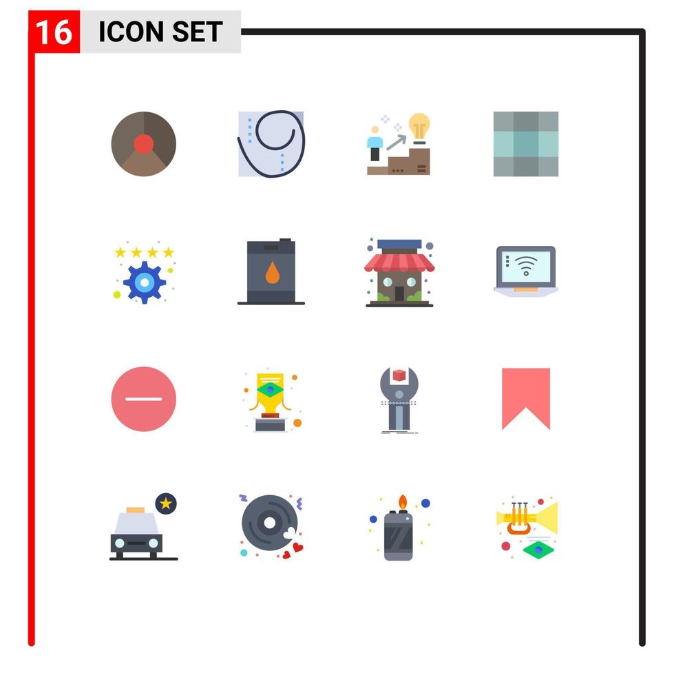 grupp av 16 platt färger tecken och symboler för favorit layout vetenskap rutnät aning redigerbar packa av kreativ vektor design element