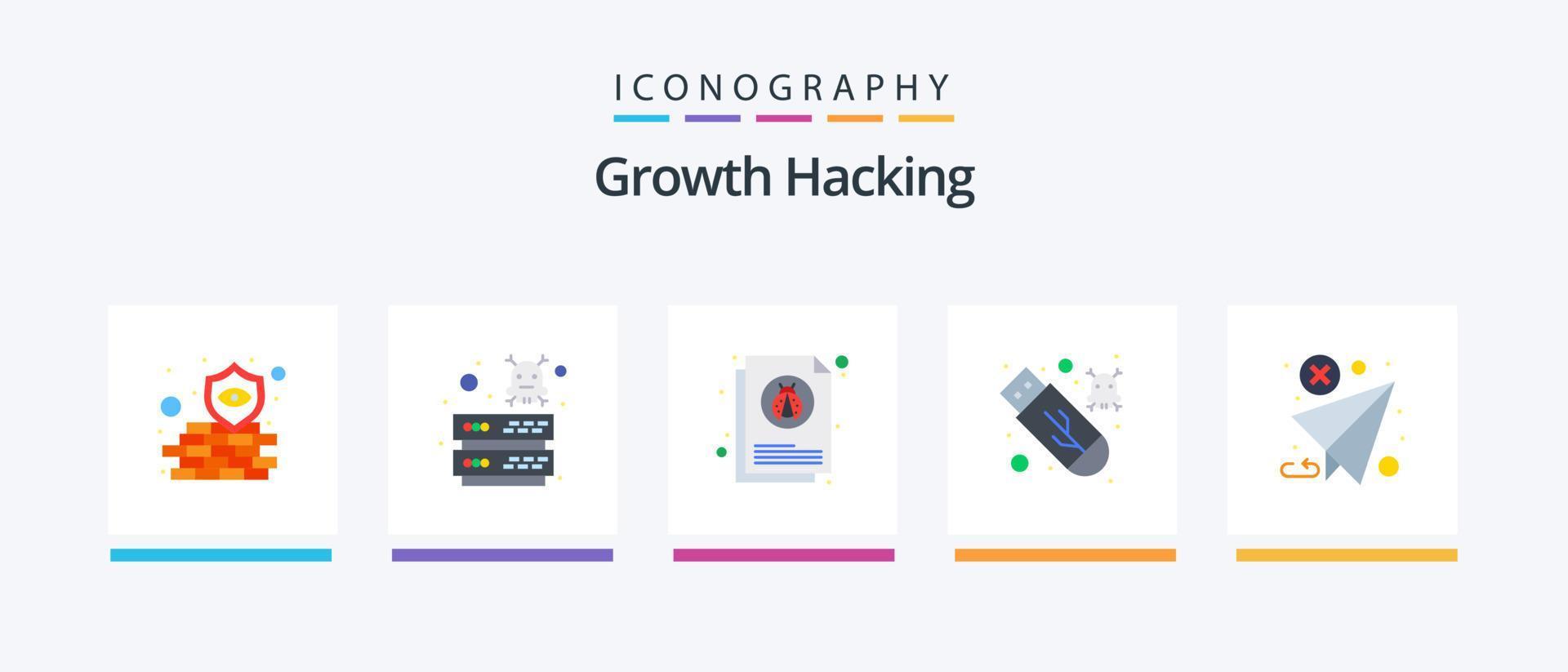 dataintrång platt 5 ikon packa Inklusive virus. pinne. virus. skadlig programvara. insekt. kreativ ikoner design vektor