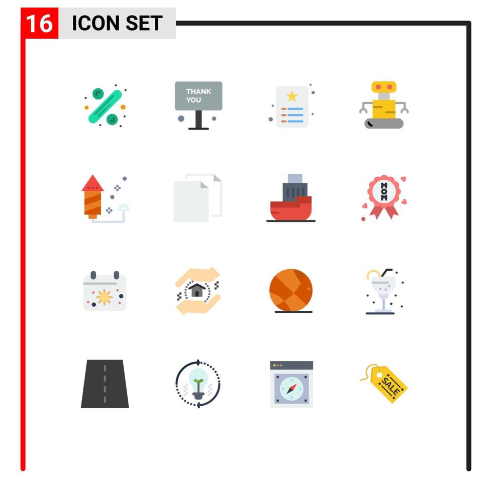 16 kreative Symbole moderne Zeichen und Symbole des Feierroboters dank Exoskelett-Identität editierbares Paket kreativer Vektordesign-Elemente vektor