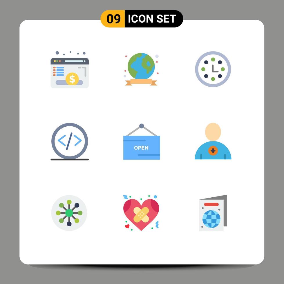 användare gränssnitt packa av 9 grundläggande platt färger av handel programmering prestation utveckling koda redigerbar vektor design element