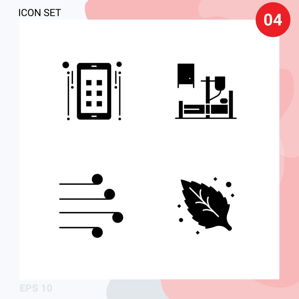 universell ikon symboler grupp av 4 modern fast glyfer av marknadsföring blåsa annonsera medicin väder redigerbar vektor design element