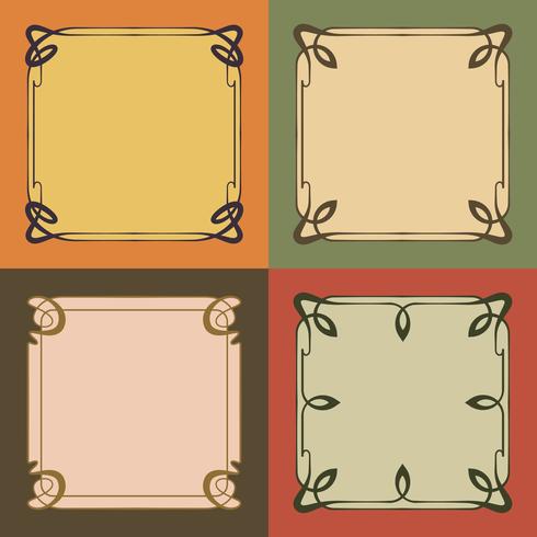 Vintage Art Nouveau Frames Dekorativa gränser Style Elements vektor