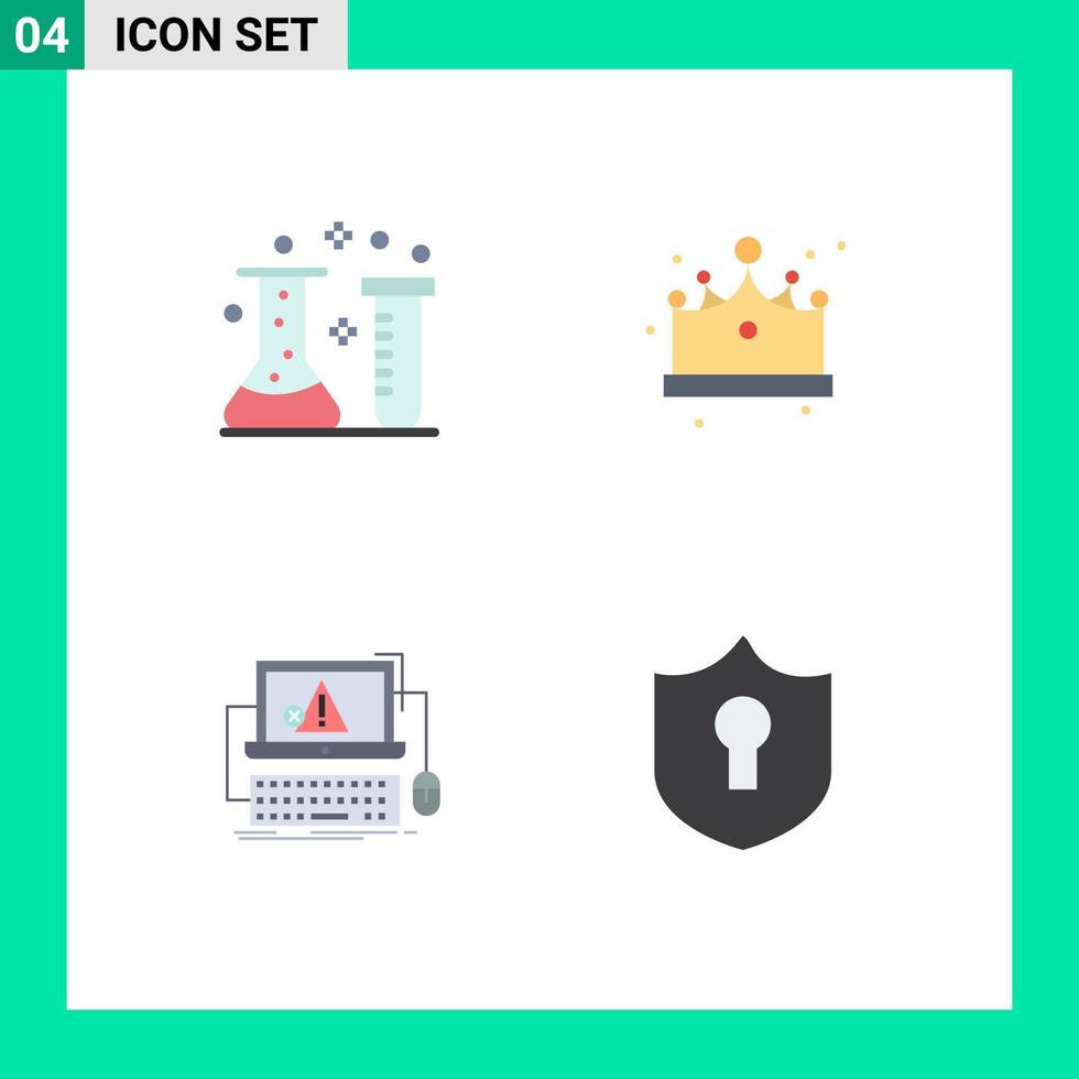 platt ikon packa av 4 universell symboler av syra dator kemisk labb mode fel redigerbar vektor design element