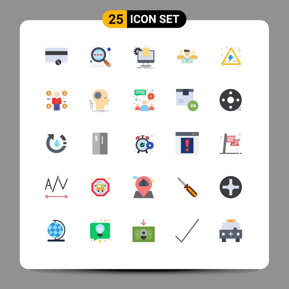uppsättning av 25 modern ui ikoner symboler tecken för varna vänzon handla säkerhet vagn redigerbar vektor design element