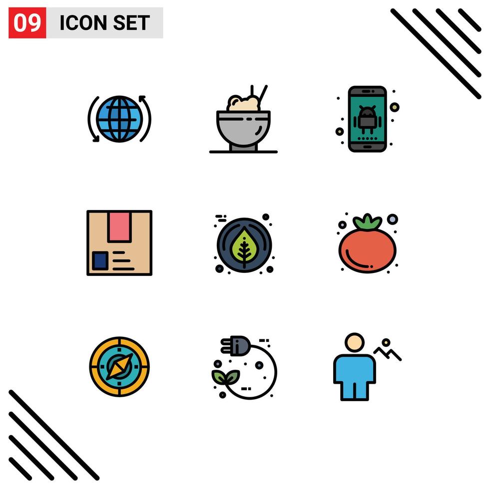 uppsättning av 9 modern ui ikoner symboler tecken för blad produkt Ansökan paket e redigerbar vektor design element