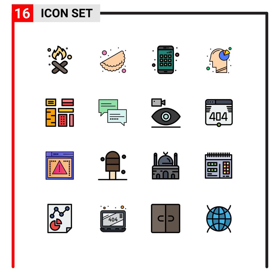 stock vektor ikon packa av 16 linje tecken och symboler för funktion reklam app paj Diagram Graf redigerbar kreativ vektor design element