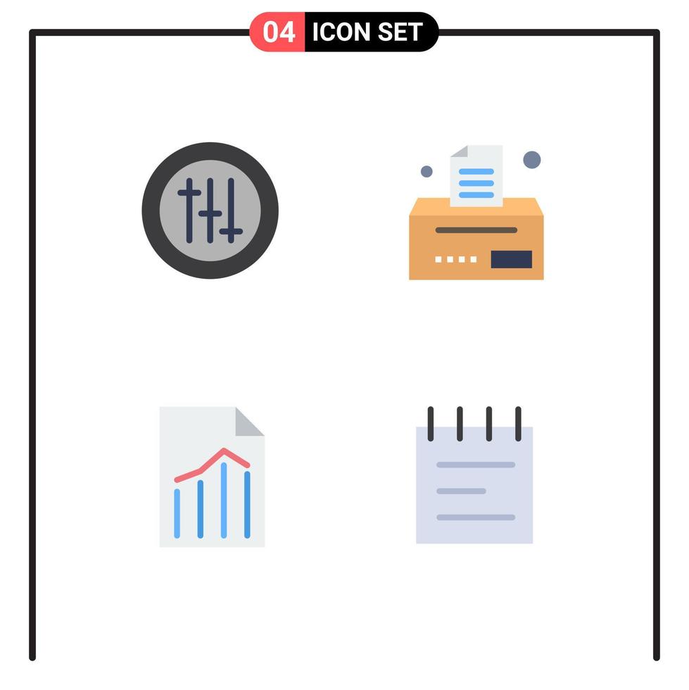 4 universell platt ikoner uppsättning för webb och mobil tillämpningar alternativ Rapportera räkningen dokumentera utbildning redigerbar vektor design element