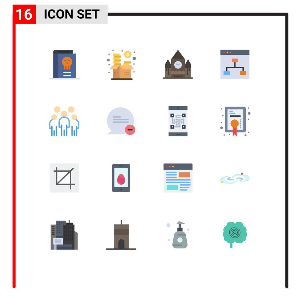 universell ikon symboler grupp av 16 modern platt färger av människor företag fond browser regering redigerbar packa av kreativ vektor design element