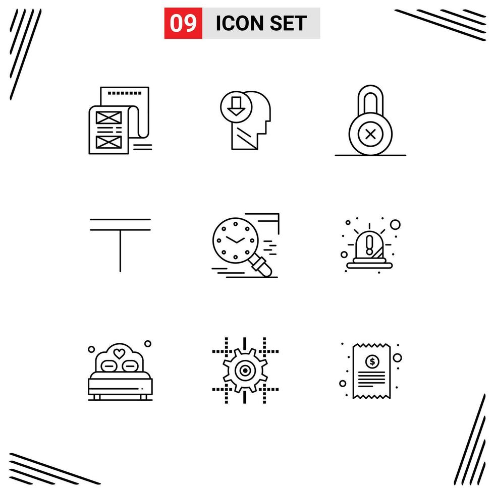 universell ikon symboler grupp av 9 modern konturer av Sök kazakhstan kunskap valuta skydd redigerbar vektor design element