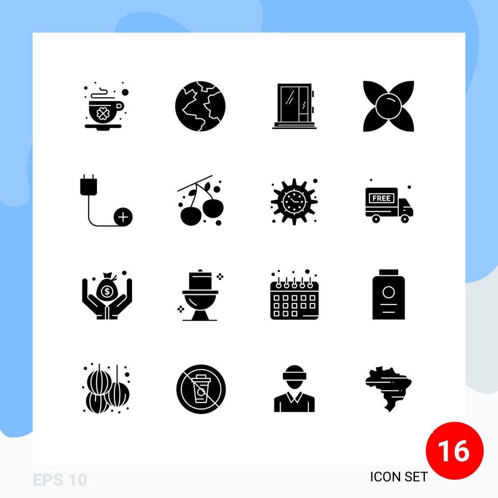 16 tematiska vektor fast glyfer och redigerbar symboler av datorer natur fönster ört blomma redigerbar vektor design element