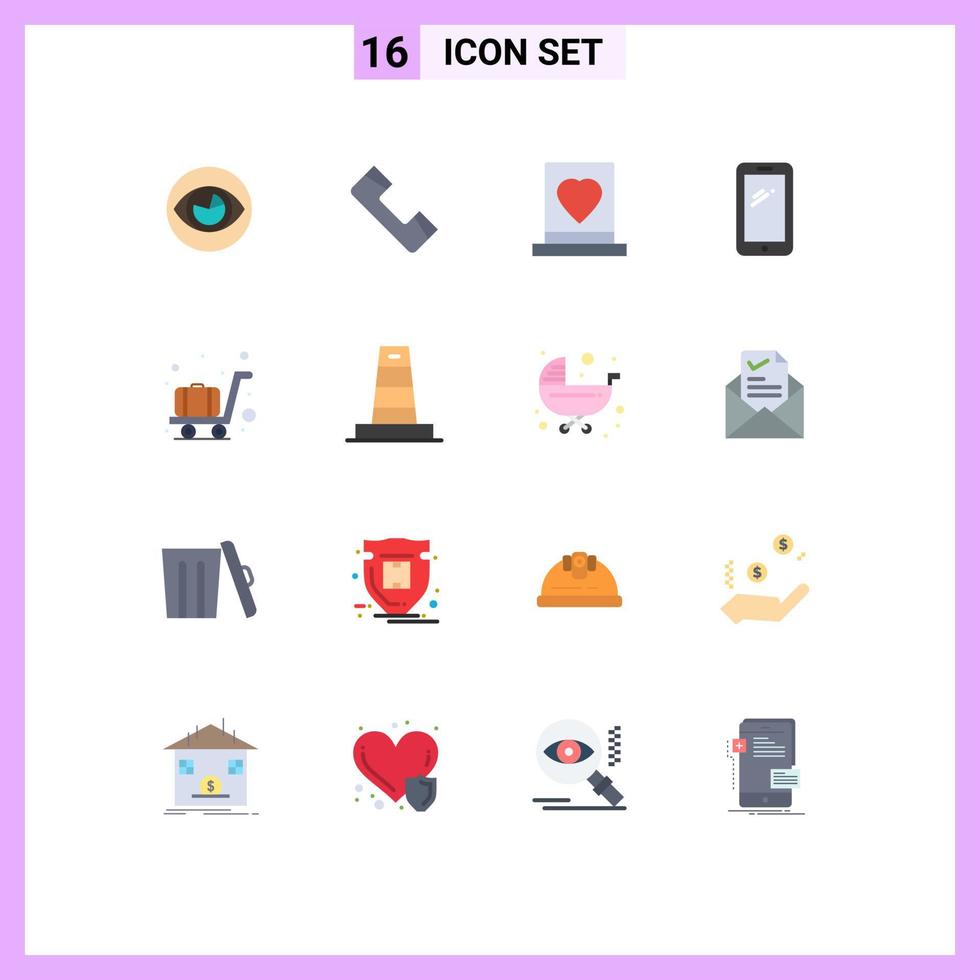 modern uppsättning av 16 platt färger pictograph av huawei smart telefon telefon telefon äktenskap redigerbar packa av kreativ vektor design element