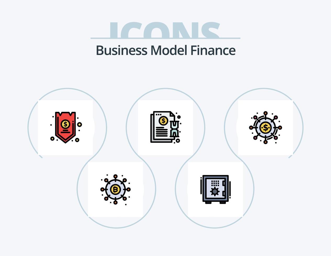 Finanzlinie gefüllt Icon Pack 5 Icon Design. Financier. Makler. zurückkehren. Zahlungen. Finanzen vektor