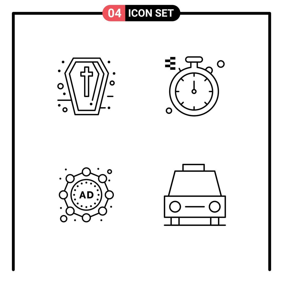 4 kreativ ikoner modern tecken och symboler av tecken strategi högtider norr sedans redigerbar vektor design element