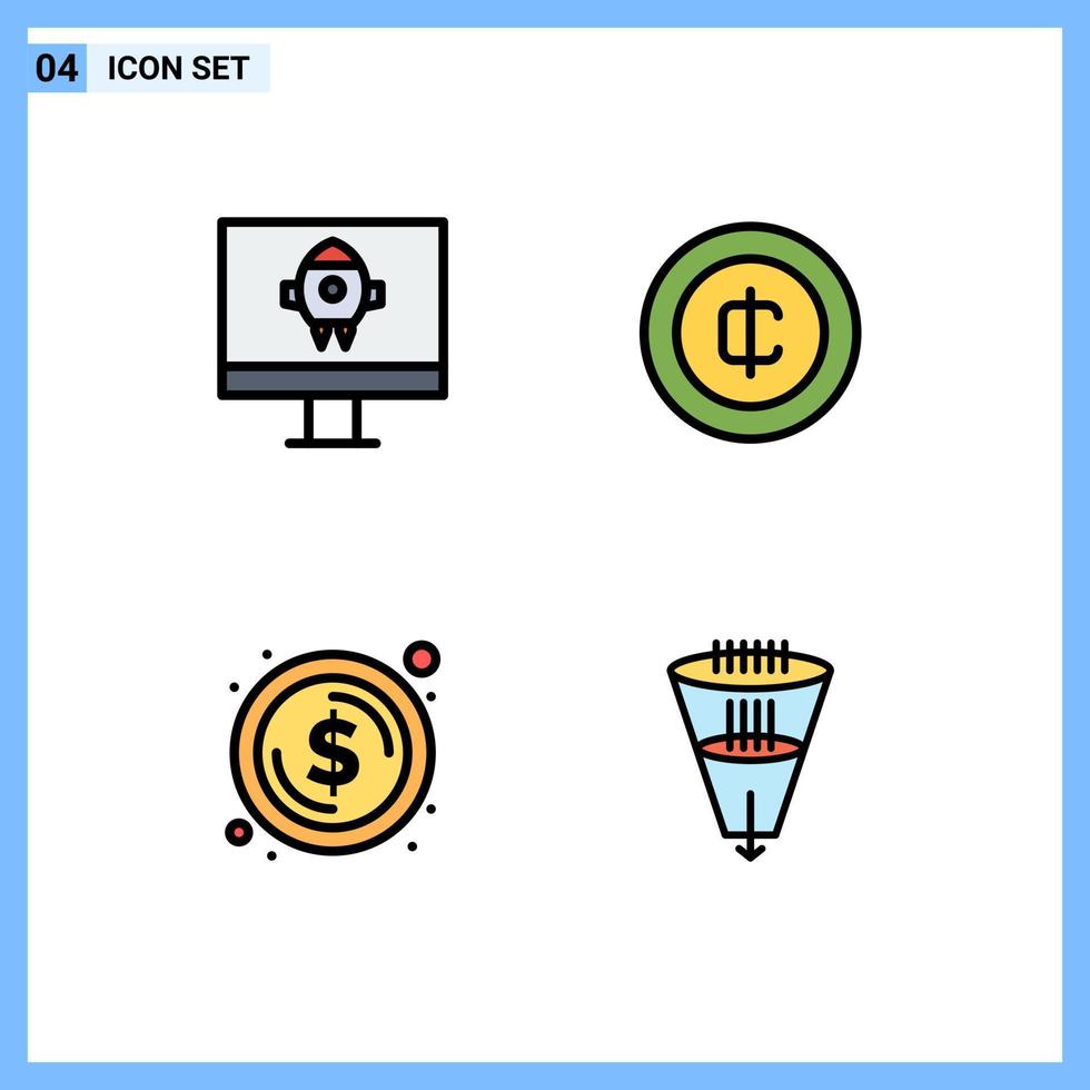 4 kreative Symbole moderne Zeichen und Symbole von Computer-Dollar-Bargelddaten editierbare Vektordesign-Elemente vektor