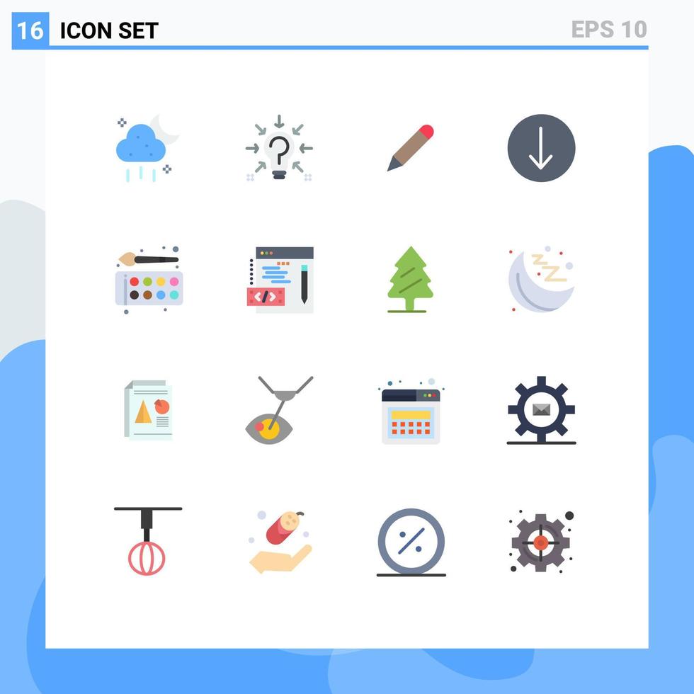 redigerbar vektor linje packa av 16 enkel platt färger av Färg ner förslag symbol skriva redigerbar packa av kreativ vektor design element