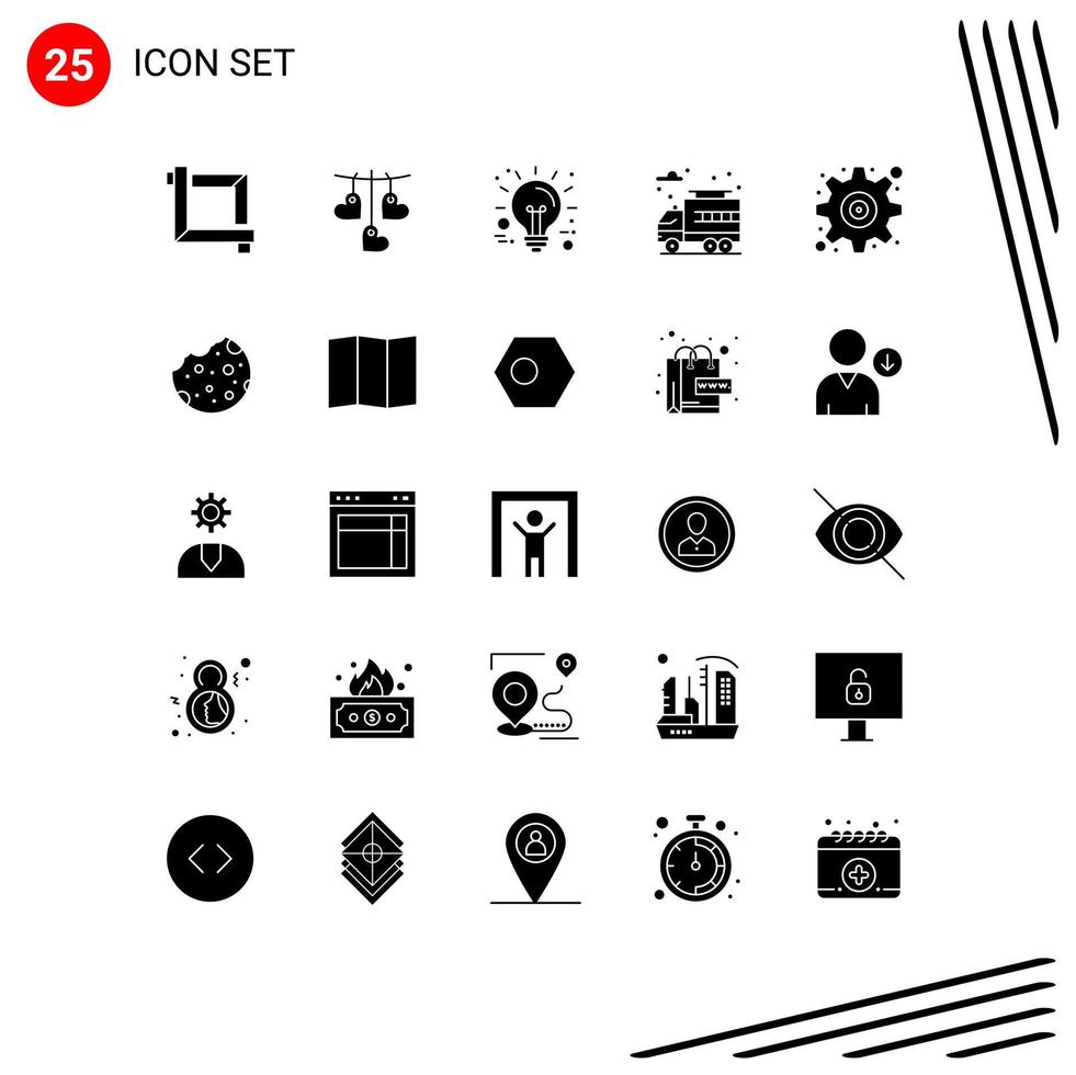 universell ikon symboler grupp av 25 modern fast glyfer av användare gränssnitt aning redskap liv redigerbar vektor design element