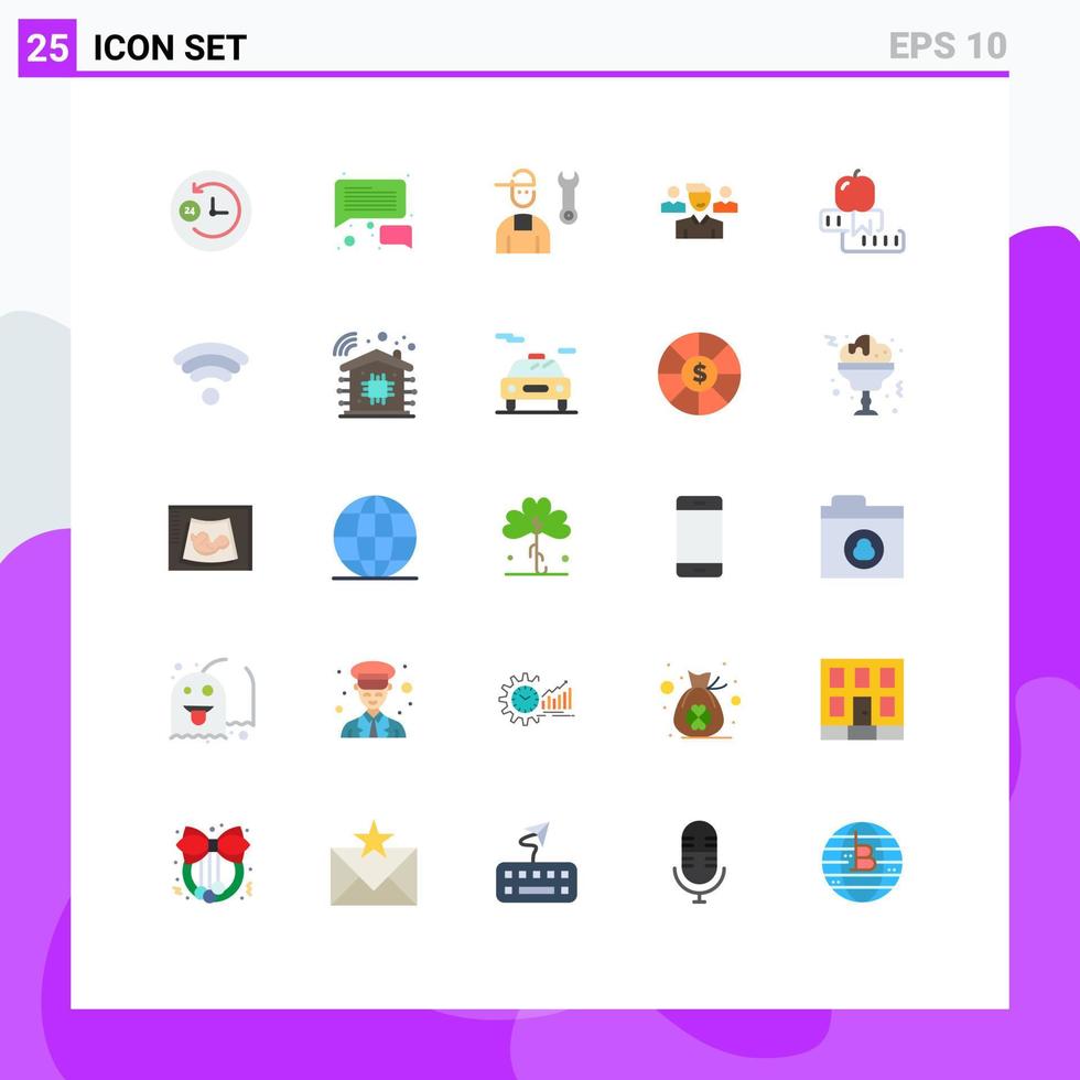grupp av 25 modern platt färger uppsättning för skola utbildning mekaniker squad användare redigerbar vektor design element