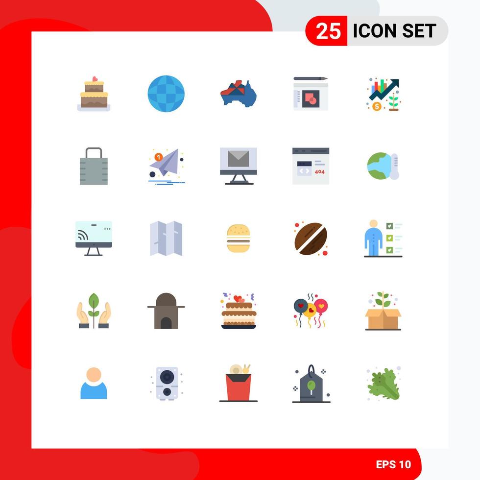25 kreativ ikoner modern tecken och symboler av marknadsföring tillväxt Land Diagram presentation redigerbar vektor design element