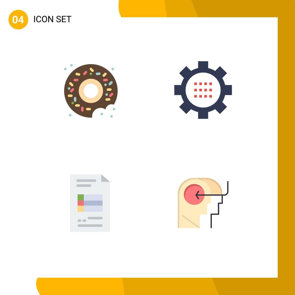 modern uppsättning av 4 platt ikoner och symboler sådan som munk företag Rapportera kugge alternativ företag redigerbar vektor design element