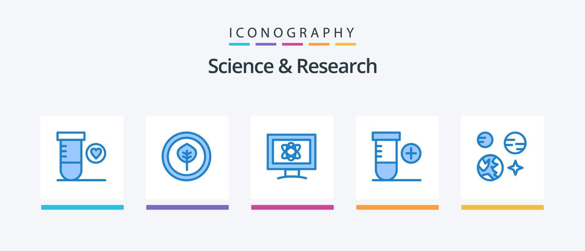 vetenskap blå 5 ikon packa Inklusive . vetenskap. vetenskap. jorden. Plats. kreativ ikoner design vektor