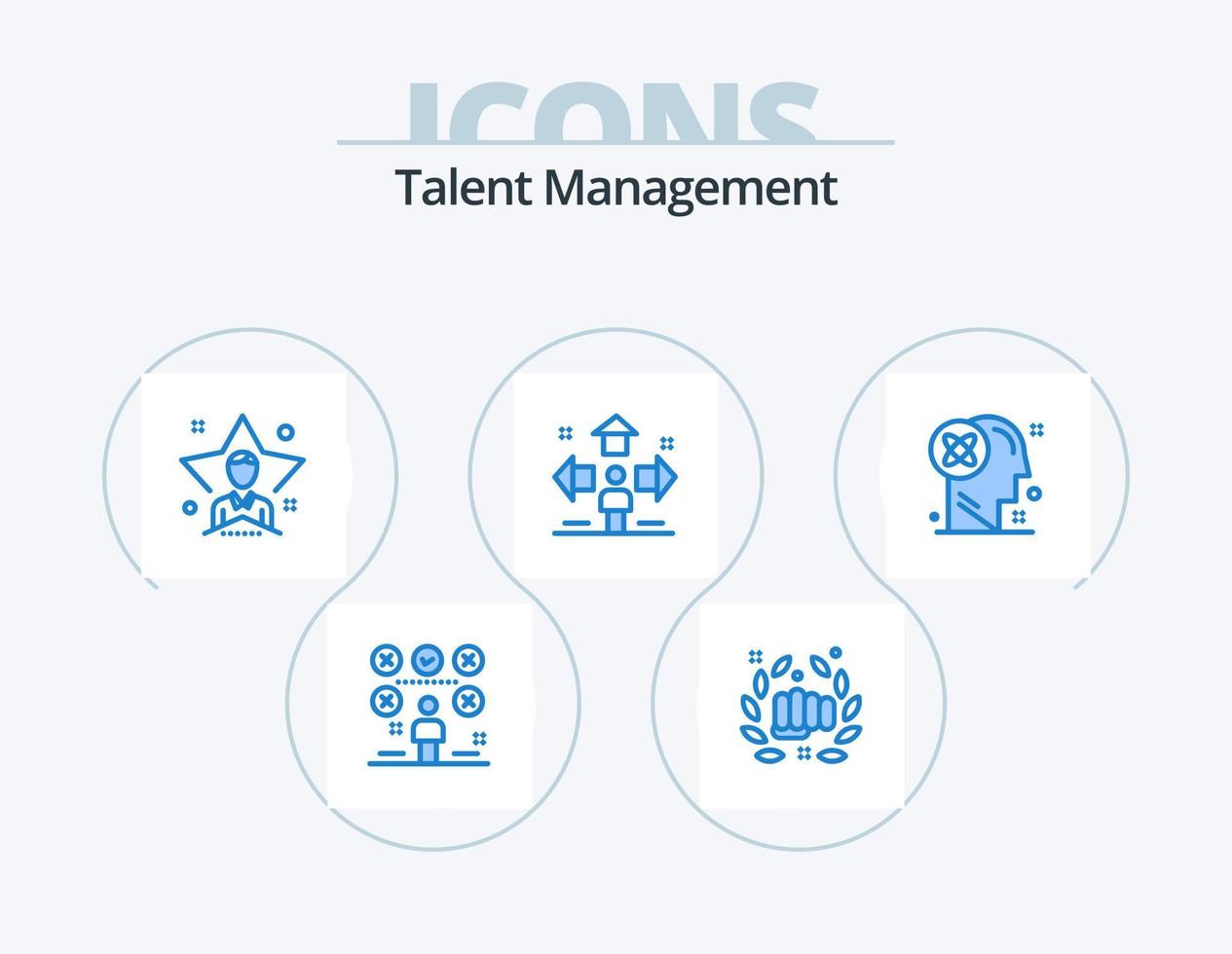 Talentmanagement blau Icon Pack 5 Icon Design. Benutzer. Richtung. Hand. Mann. Benutzer vektor