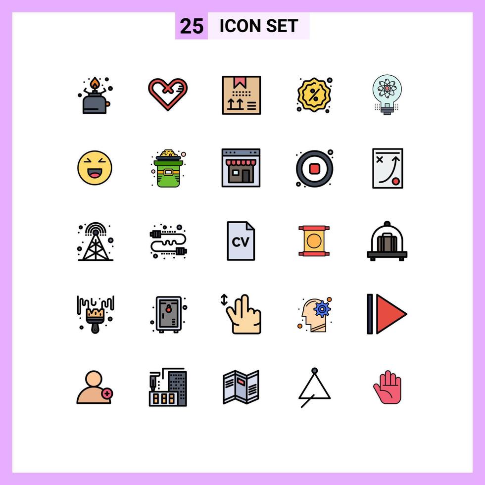modern uppsättning av 25 fylld linje platt färger och symboler sådan som försäljning bricka gåva programmering design redigerbar vektor design element