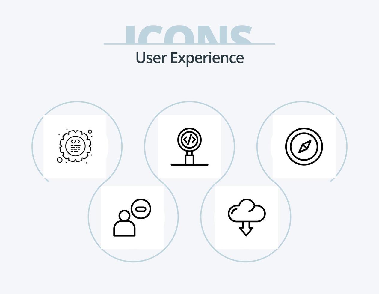 User Experience Line Icon Pack 5 Icon-Design. Ziel. Mann. gewesen. Benutzer. Benutzerbild vektor