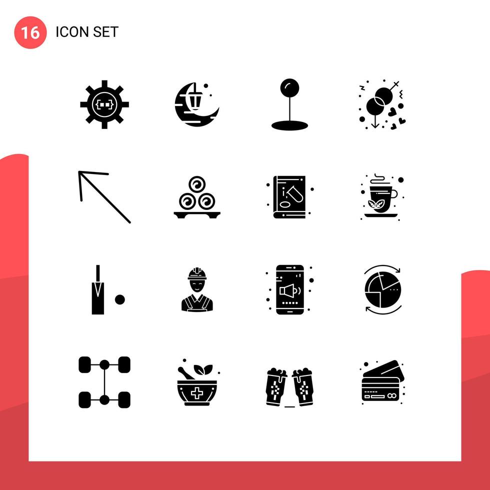 uppsättning av 16 modern ui ikoner symboler tecken för upp pil gåva bröllop kön redigerbar vektor design element