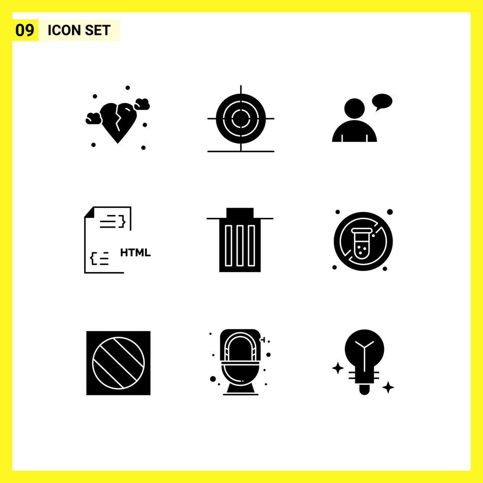9 universell fast glyfer uppsättning för webb och mobil tillämpningar gränssnitt html grundläggande fil utveckla redigerbar vektor design element