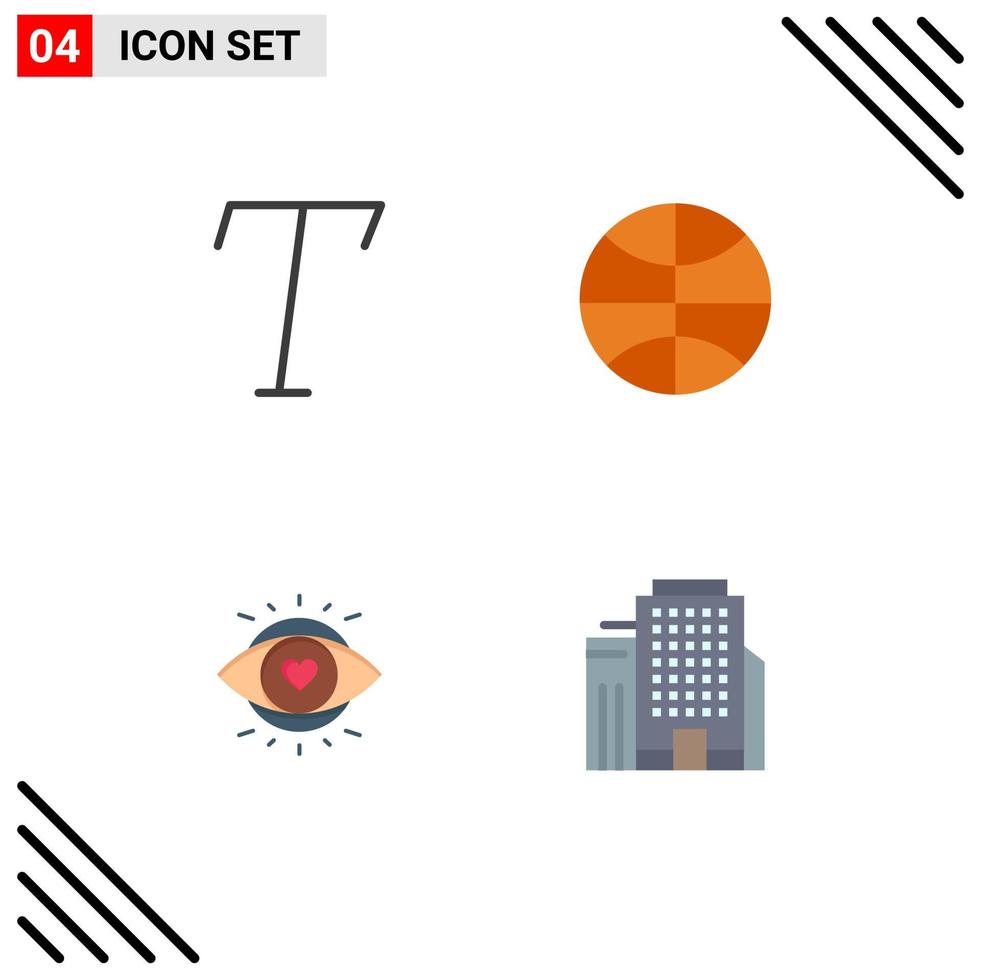 4 användare gränssnitt platt ikon packa av modern tecken och symboler av font ljus jul öga byggnad redigerbar vektor design element