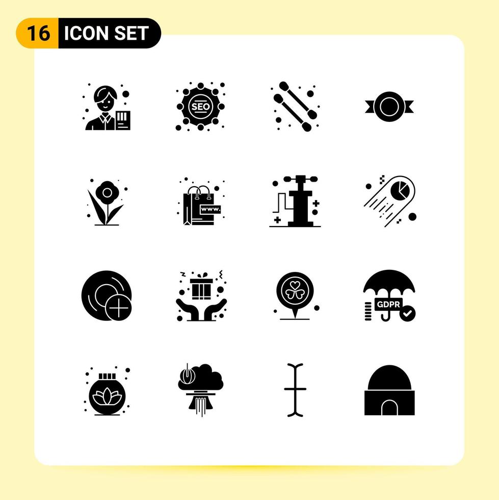 16 kreativ ikoner modern tecken och symboler av e-handel reste sig skönhet växt klistermärke redigerbar vektor design element