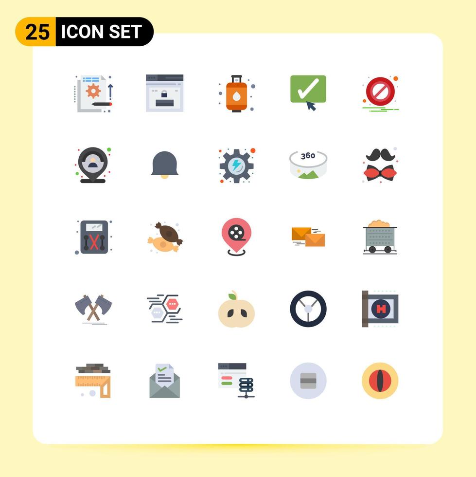 uppsättning av 25 modern ui ikoner symboler tecken för blockera bock hemsida svart kök redigerbar vektor design element
