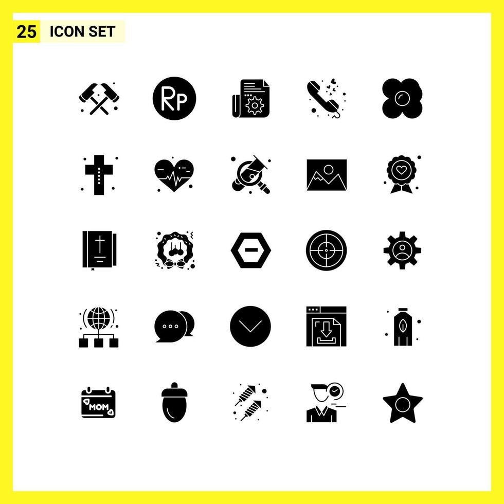 25 solides Glyphenpaket der Benutzeroberfläche mit modernen Zeichen und Symbolen der Kostümküche, die Eier lieben, editierbare Vektordesignelemente vektor