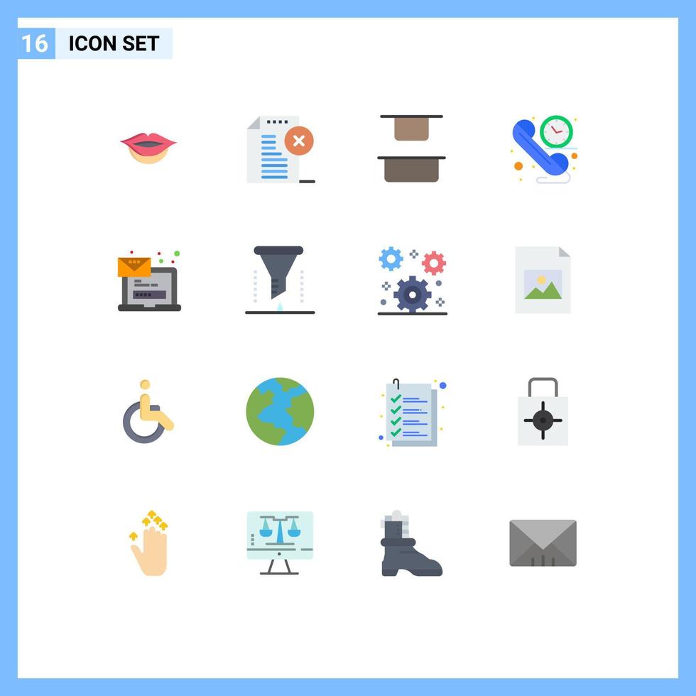 Aktienvektor-Icon-Pack mit 16 Zeilenzeichen und Symbolen für Nachrichten-E-Mail-Up-Computer-Kontakt-bearbeitbares Paket kreativer Vektordesign-Elemente vektor