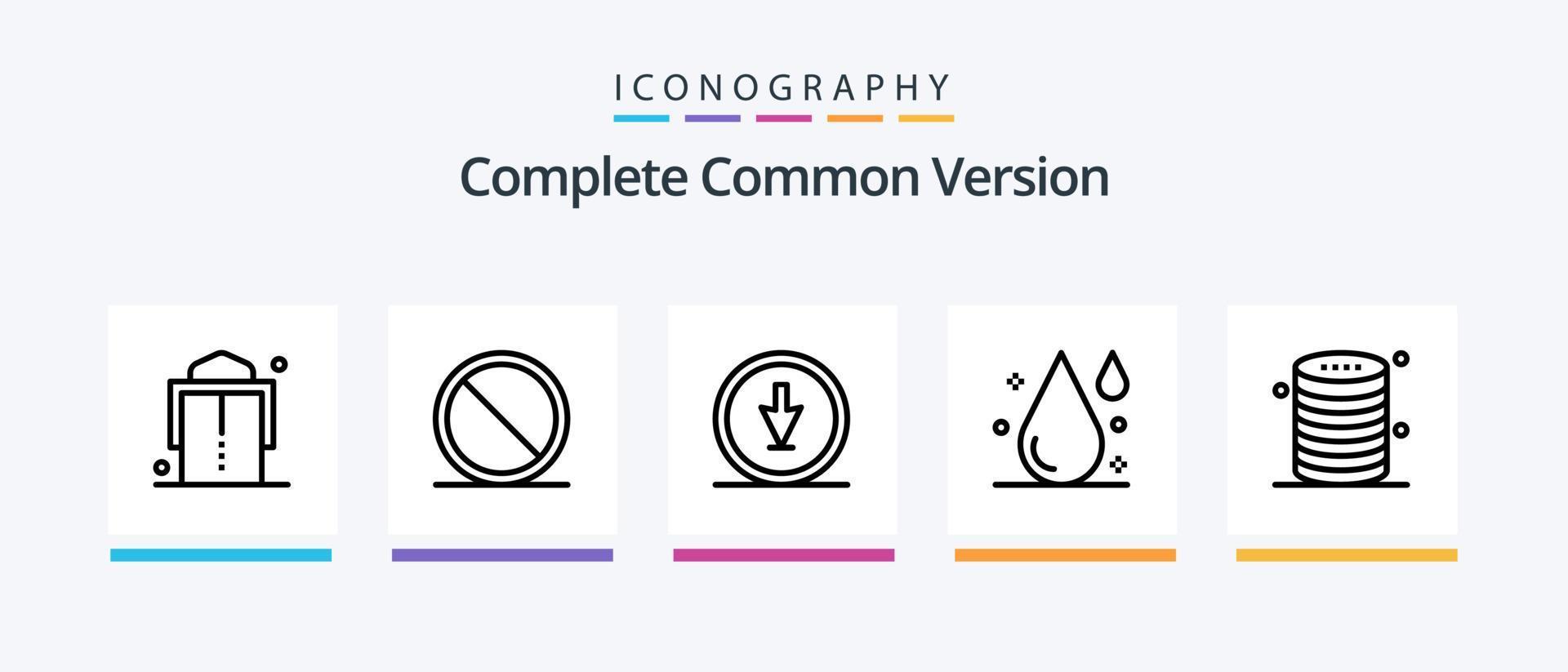 vollständiges Symbolpaket für die gemeinsame Version von Linie 5, einschließlich Statistiken. Graph. Becherglas. Diagramm. Wissenschaft. kreatives Symboldesign vektor