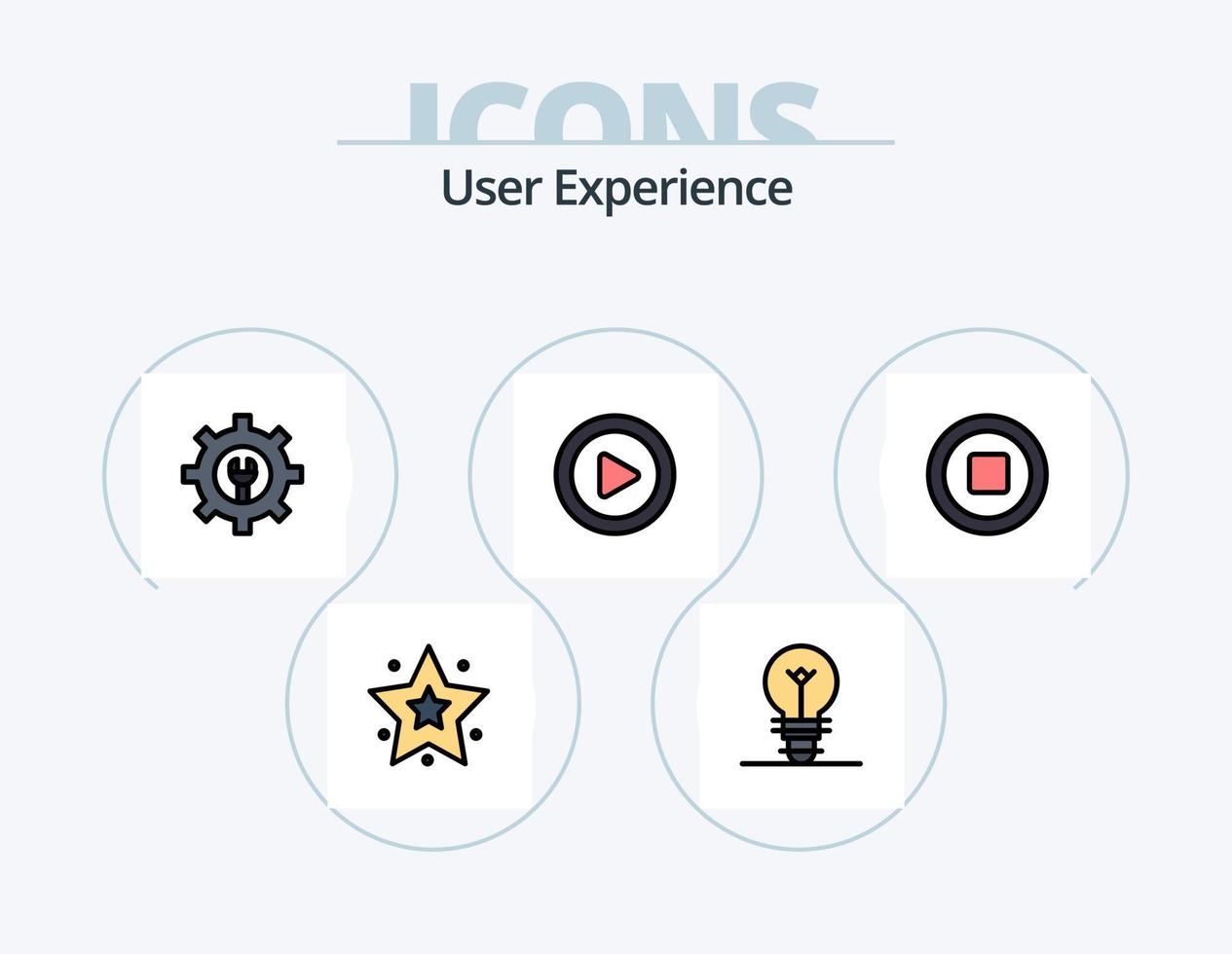 användare erfarenhet linje fylld ikon packa 5 ikon design. dator . ljus. elektrisk . vektor
