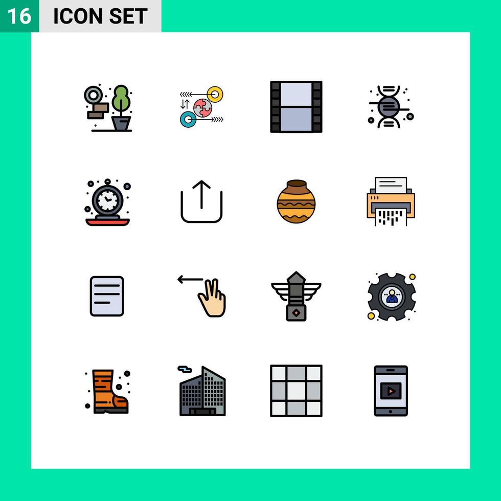 16 kreativ ikoner modern tecken och symboler av retro klocka filma larm forskning redigerbar kreativ vektor design element