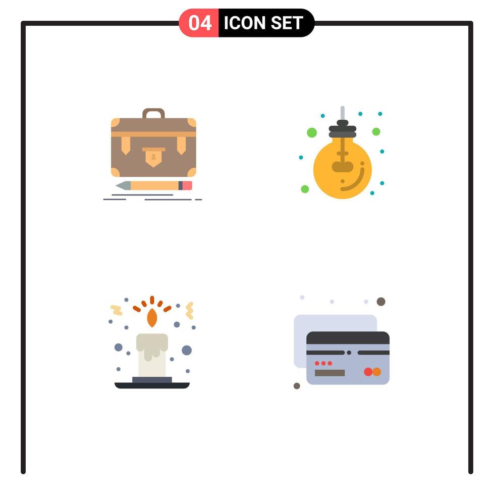 4 universell platt ikoner uppsättning för webb och mobil tillämpningar portfölj kontor förvaltning aning jul redigerbar vektor design element