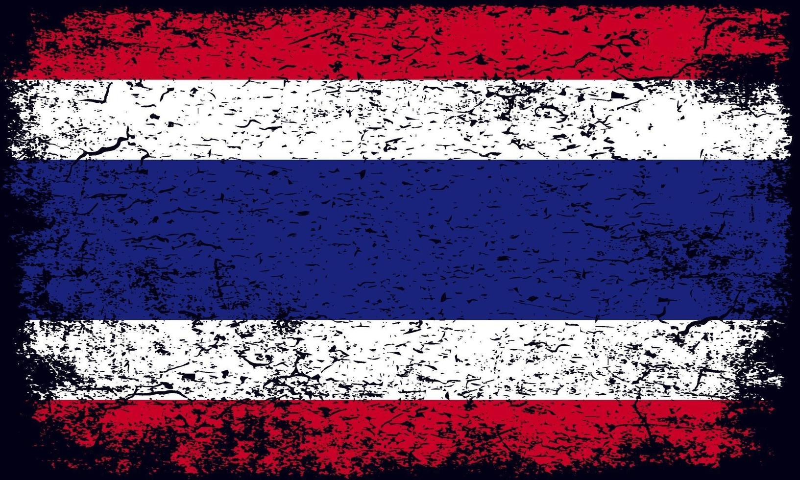 Thailand flagga i rostig grunge texturerad effekt vektor