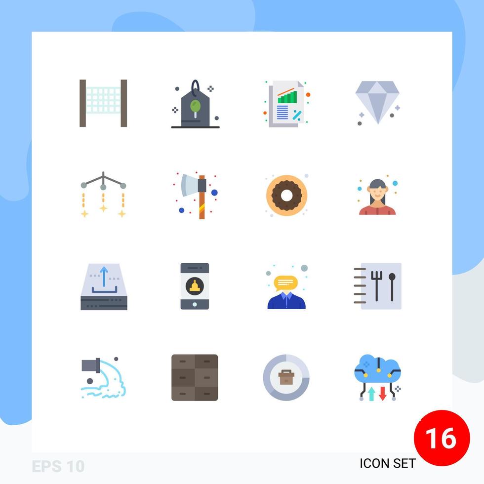 piktogram uppsättning av 16 enkel platt färger av yxa sömn finansiera mobil juvel redigerbar packa av kreativ vektor design element