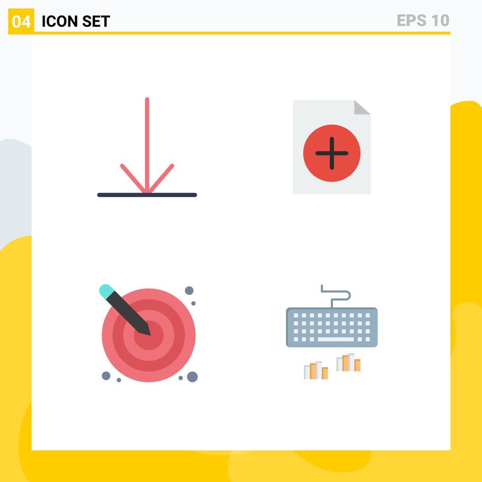 4 tematiska vektor platt ikoner och redigerbar symboler av pil design dokumentera konstnärlig gränssnitt redigerbar vektor design element