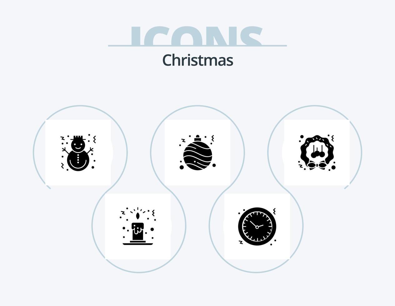 Weihnachts-Glyphen-Icon-Pack 5 Icon-Design. Dekoration. Dekoration. Weihnachten. Weihnachten. Lebkuchen vektor