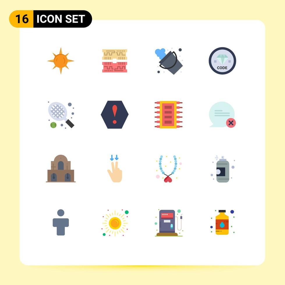uppsättning av 16 modern ui ikoner symboler tecken för sport programmering brand utveckling kodning redigerbar packa av kreativ vektor design element