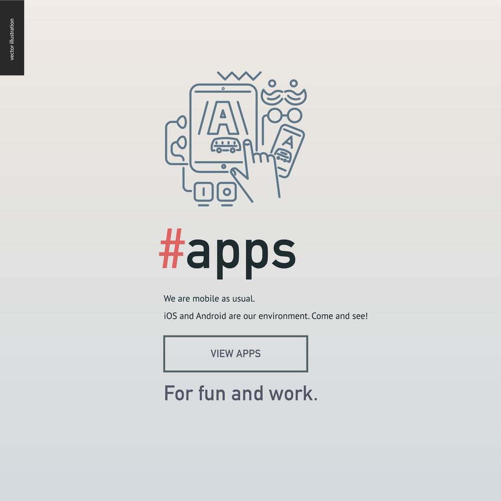 Website-Vorlage für den App-Entwicklungsblock vektor