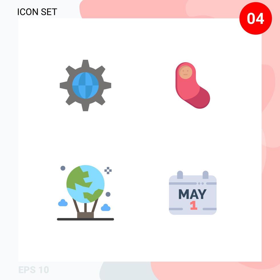 4 användare gränssnitt platt ikon packa av modern tecken och symboler av säkerhet flyga internet nyfödd internationell redigerbar vektor design element