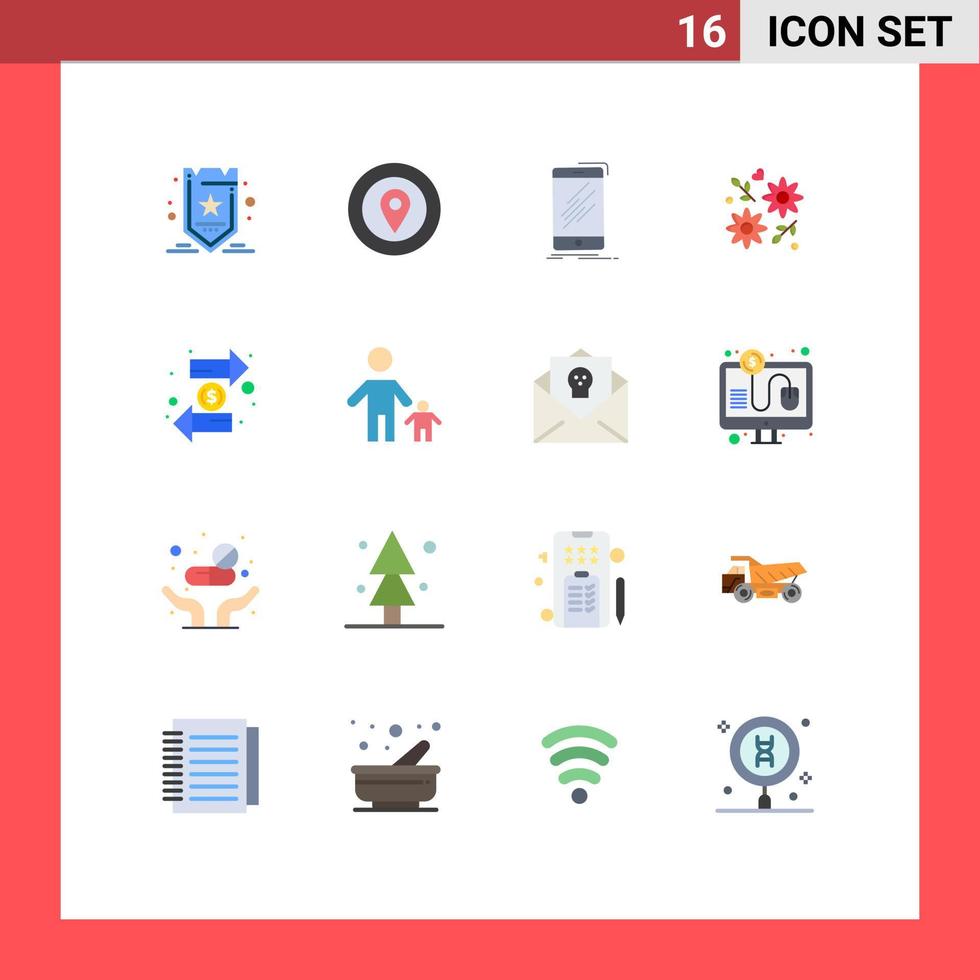 stock vektor ikon packa av 16 linje tecken och symboler för mynt kärlek enhet gåva telefon redigerbar packa av kreativ vektor design element