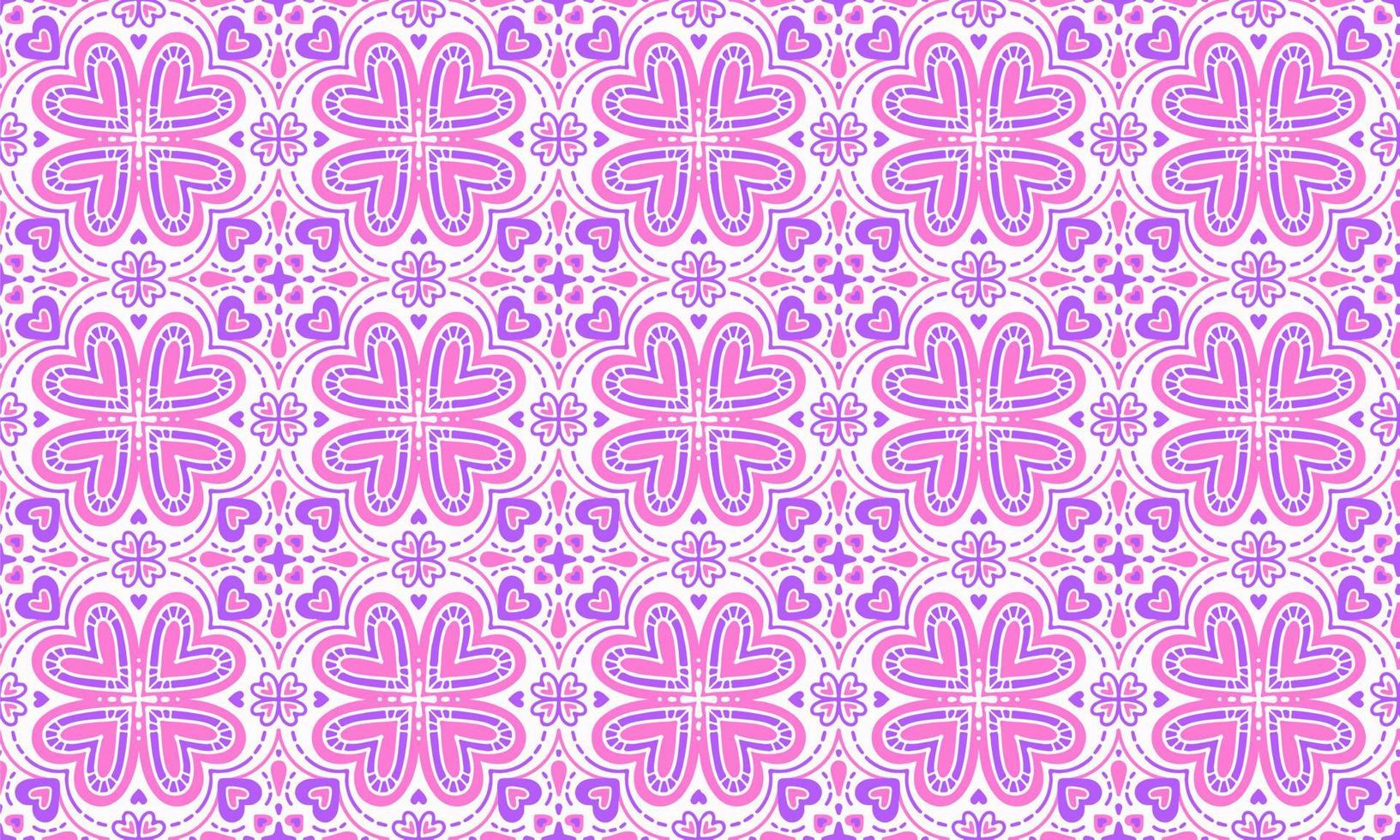 etnisk abstrakt bakgrund söt valentines dag kärlek hjärta blomma rosa motiv geometrisk stam- ikat folk orientalisk inföding mönster traditionell design matta tapet Kläder tyg omslag skriva ut vektor