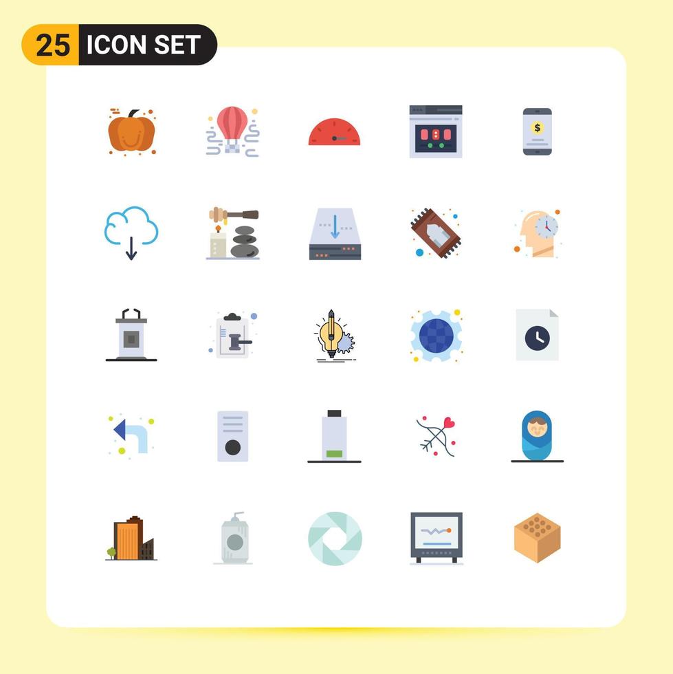 25 kreative Symbole moderne Zeichen und Symbole der mobilen Web-Ballonvorlage Browser editierbare Vektordesign-Elemente vektor