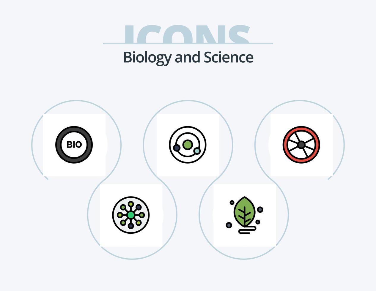 biologi linje fylld ikon packa 5 ikon design. experimentera. biologi. experimentera. inlärning. kunskap vektor